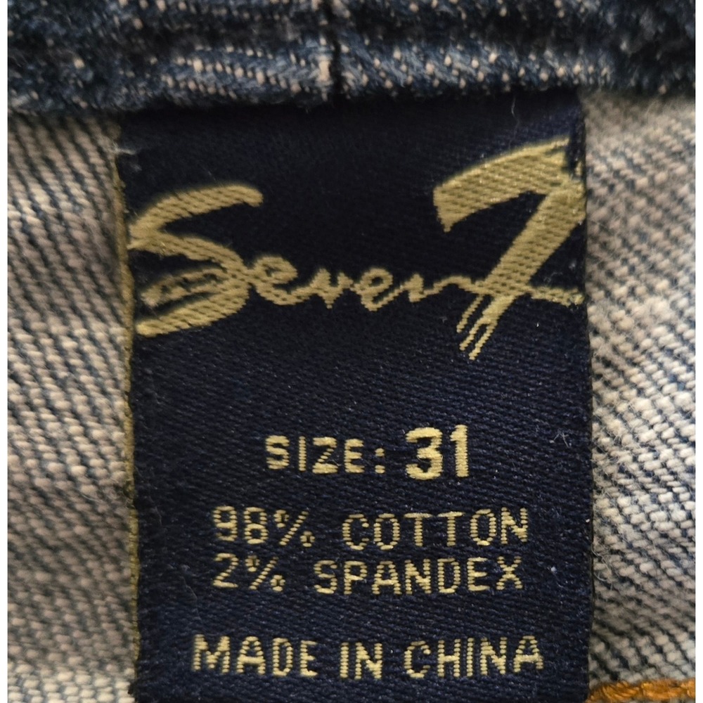 Seven7 Womens Sz 31 Indie Chic Grunge Bootcut Jeans Medium Wash Blue Low Rise - Picture 6 of 12